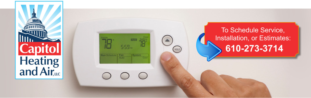 Programmable thermostat installed by Capitol Heating and Air